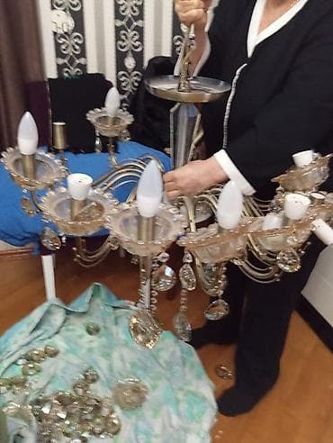 qozalı süni şam ağacları: Çılçıraq, 8 lampa, Metal — 1