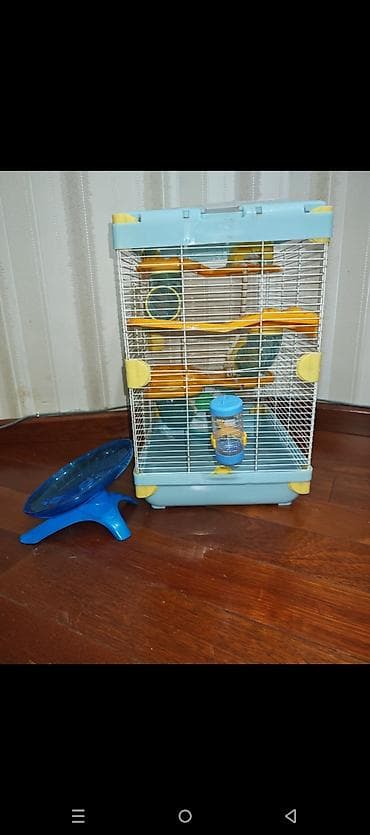 qefes boyuk: Dəbilqəli hamster üçün çoxmərtəbəli qəfəs dəsti - Rənglər: açıq mavi — 6