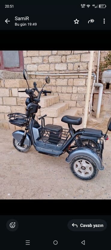 электро мотоцикл: Elektrik üçtəkərli skuter - Şassi: 3 təkərli, arxa ikili — 2