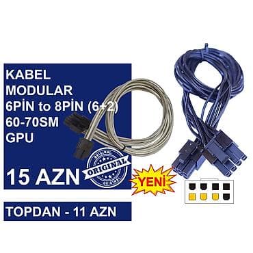 Kabellər "6PİN MALE to 8PİN MALE/MOLEX/SATA Original” MƏHSULLAR TAM — 7