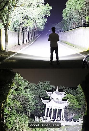 Şəkillər, tablolar: Super Güclü LED Fənər - Korpus: möhkəm metal gövdə, sürüşməyə qarşı — 4