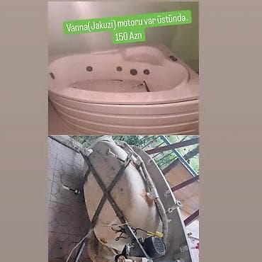 ucuz unitazlar: Vanna (Cakuzi) – üstündə motoru ilə - Künc tipli hidromassajlı vanna — 1