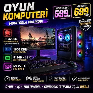 🔥 GÜCLÜ OYUN KOMPYUTERİ – HAZIR SİSTEM! 🔥 ✅ AMD Ryzen 3 3200G (Intel lalafo.az -da 🔥 GÜCLÜ OYUN KOMPYUTERİ – HAZIR SİSTEM! 🔥 ✅ AMD Ryzen 3 3200G (Intel