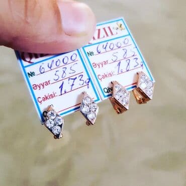 tək qaş: Sırğa, Sarı qızıl, 585 Əyar — 2