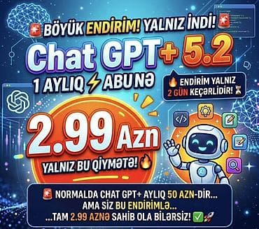 Chat GPT+5.2 üçün 1 aylıq abunə əldə edin. Bu xüsusi təklif yalnız — 1