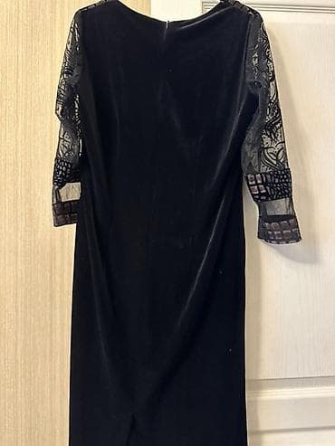 tul donlar: Qadın gecə/libas paltarı - Rəng: qara - Material: məxmər əsas və — 3