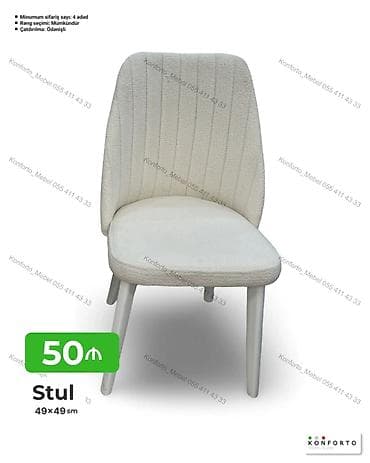 balkon stul: Stul – 49×49 sm ölçü - Yumşaq, teksturalı parçayla üzlənmiş oturacaq — 1