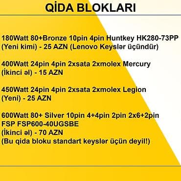 es: Qida Blokları ⭐180Watt 80+Bronze 10pin 4pin Huntkey HK280-73PP (Yeni — 2