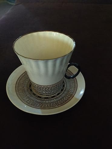 boşqa: Qəhvə dəsti, rəng - Ağ, Farfor, SSRİ — 3