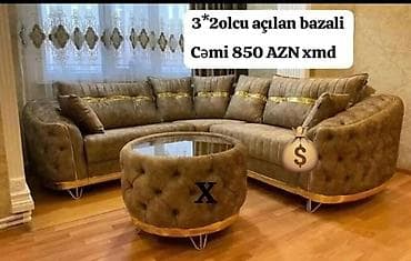 komputer masaları: Yeni, Künc divan, Qonaq otağı üçün, Açılan — 1