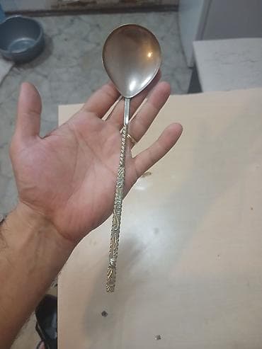 Böyük ölçülü servis qaşığı sssri - Material: metal, parlaq cilalanmış