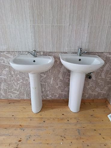 tulpan moyka: Ayaqüstü çanaq (lavabo) – keramika, klassik ağ rəng — 6