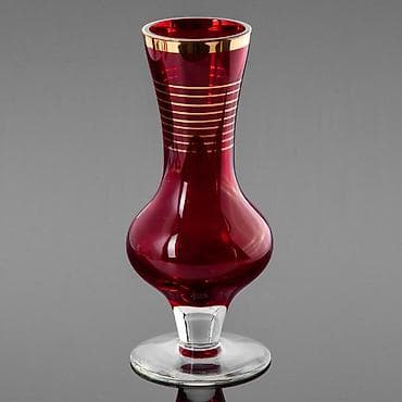 İdman və hobbi: Cütü-70 manat Vintage yaqut rəngli şüşə ayaqlı vazalar – cüt Vintage — 1