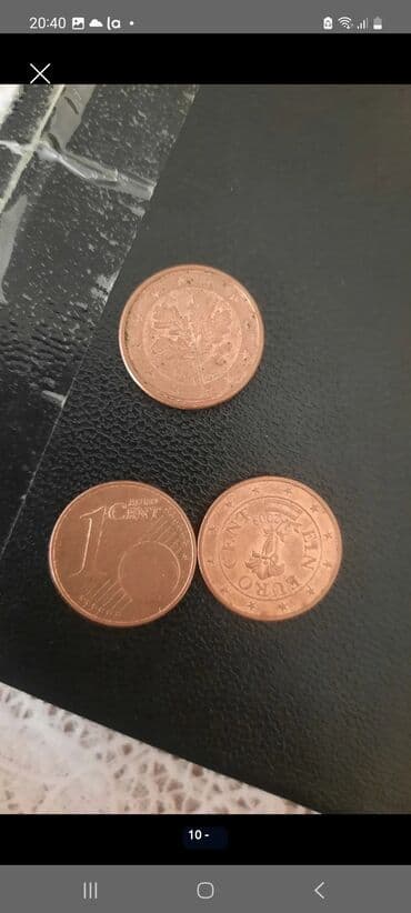 suvenir pullar: 20cent- 2eded; 5cent- 2eded; 2cent- 5eded; 1cent- 2eded. Avro xırda — 5