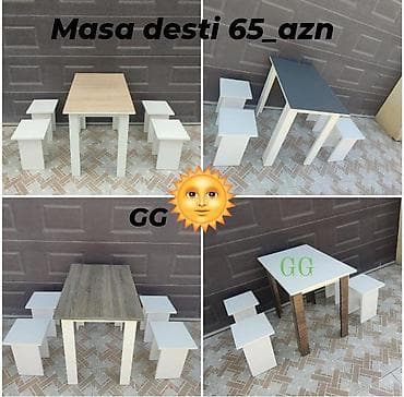 mebel stul: Yeni, Açılmayan, Dördbucaq masa, 4 stul — 1