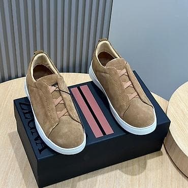ayaggabı: Zegna Triple Stitch Suede Sneakers Pulsuz Çatdırılma və Vatsap Aktivdi — 4