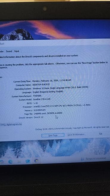 iphone 8 ağ: Toshiba noutbuk Xüsusiyyətlər: - Ekran: təxminən 15.6” (şəkillərdə — 10