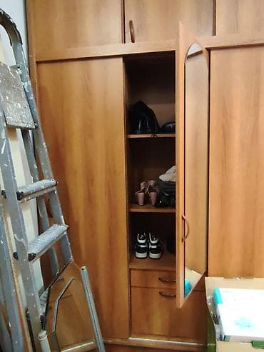 asilqan dolab: İşlənmiş, 3 qapılı, Güzgülü, Qəhvəyi, Digər material, Açılan, Düz dolab — 4