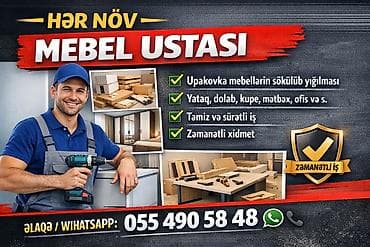 sac yigimi: Hər növ mebel ustası xidməti - Upakovka mebellərin sökülüb yığılması — 1