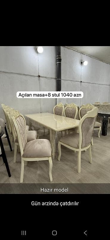 Mətbəx üçün, Açılan, 8 stul