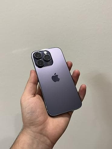 iphone 14 pro 256: IPhone 14 Pro, 256 GB, Deep Purple, Zəmanət, Simsiz şarj, Face ID — 1