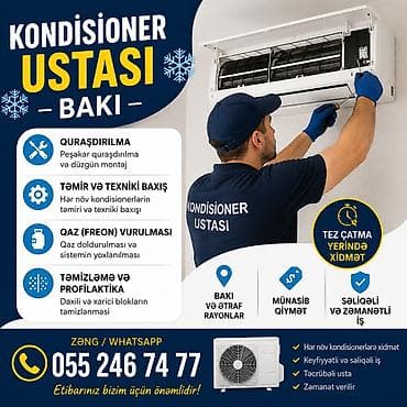 Услуги: Kondisioner ustası – Bakı Xidmətlər: - Quraşdırılma: peşəkar — 1