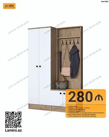 dolab skaf: Dəhliz dolabı – La Mini, Kod: 6082 - Ölçülər: D 40 x H 200 x E 160 sm — 1