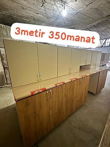 Mətbəx mebeli dəsti - Ümumi uzunluq: 303sm -Matiryal laminat