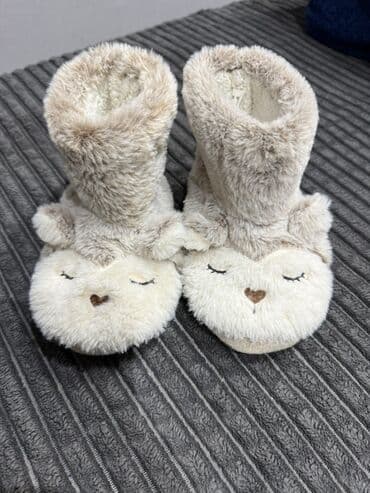 Uşaq üçün yumşaq ev çəkmələri - Model: heyvan üzü naxışlı, yuxulu