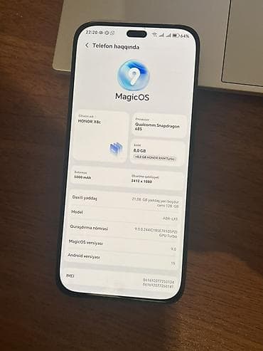 Honor X8c, 128 GB, rəng - Qara, Barmaq izi — 3