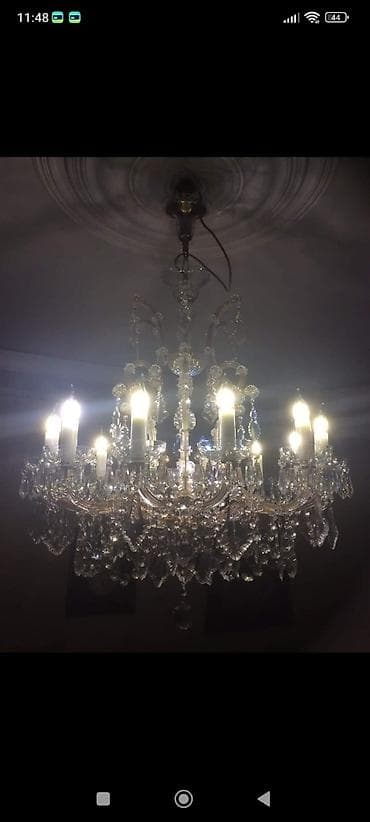 lyusturlar: Çılçıraq, 10 və daha çox lampa, Xrustal — 3