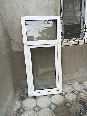 pencere kilidi: PVC pəncərə çərçivəsi və şüşə paket - Material: ağ PVC profil - İki — 1