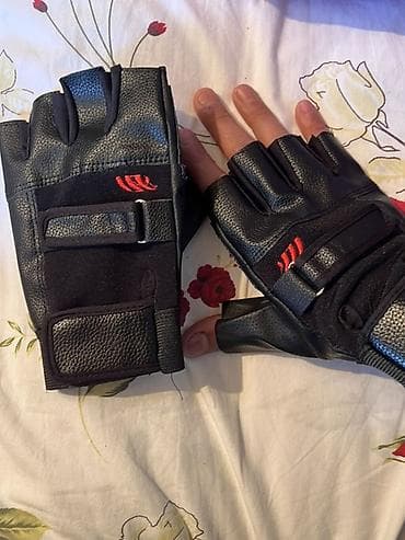 İdman çantaları: Moto üçün gimnastika üçün barmaqsız əlcəklər - Material: süni dəri və — 3