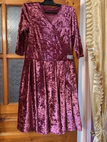 велюровые женские костюмы: Qadın geyim dəsti – 4 ədəd 1) Muncuq bəzəkli məxmər don - Rəng: nar — 1