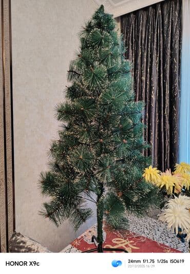 Qab-qacaq və mətbəx ləvazimatları: Süni şam ağacı üstündə işıqları hədiyyə verilir yeni kimidi 10 gün — 3