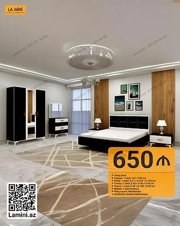 Мебель: Yataq Dəsti – La Mini Komplekt tərkibi: - Çarpayı: 1 ədəd, 160 × 200 — 1
