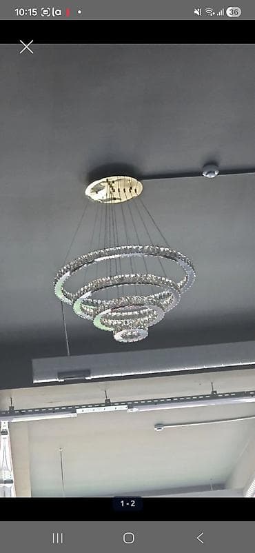 mişura işıq: Led Çılçıraq, 4 və daha çox lampa, Xrustal — 1