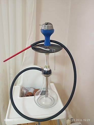 qəlyan drag: Kalya (nərgil) dəsti - Şüşə flakon – şəffaf, enli dibli, sabit — 1