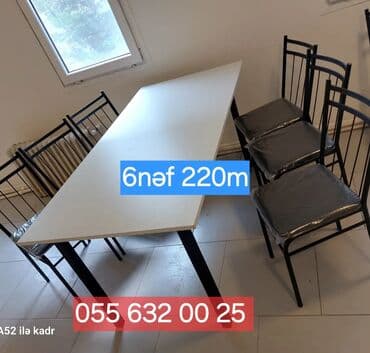 metbex stolu qiymeti: Mətbəx üçün, Açılmayan, Dördbucaq masa, 4 stul — 5