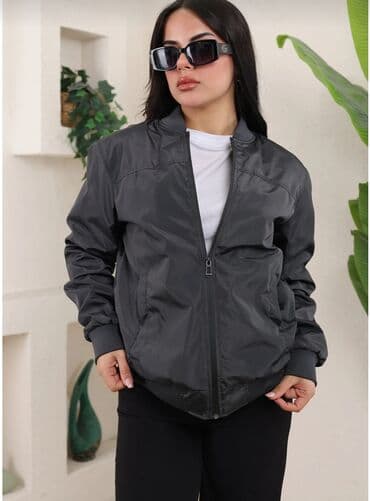 Мужская обувь: Qadınlar üçün qara bomber gödəkcə - Model: klassik bomber kəsim - — 6