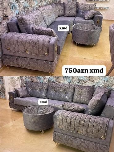 bal arisi: L-şəkilli yumşaq dəst – boz-bənövşəyi çalarlı premium parça ilə. Dəst — 1