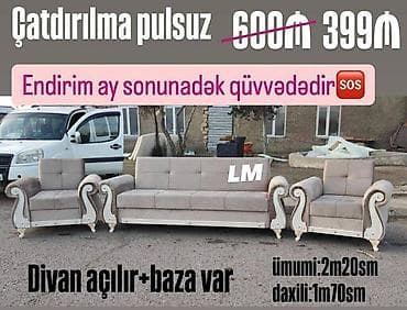 divan krislo: Divan + 2 kreslo Sultan model Endirim fürsəti Qiymət : 399₼ Yeni və — 1