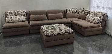 pufikler: Künc divan dəsti - Modulyar L‑şəkilli künc divan: bir neçə ayrı — 1