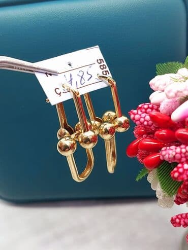 sirqalar qizil: Sırğa, Sarı qızıl, 585 Əyar, 443 g, Pulsuz çatdırılma — 3