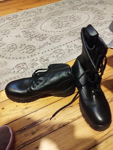 hərbi ayaqqabı: Qara rəngli kişi hərbi/taktiki çəkmələr - Model: yüksək boğazlı — 1