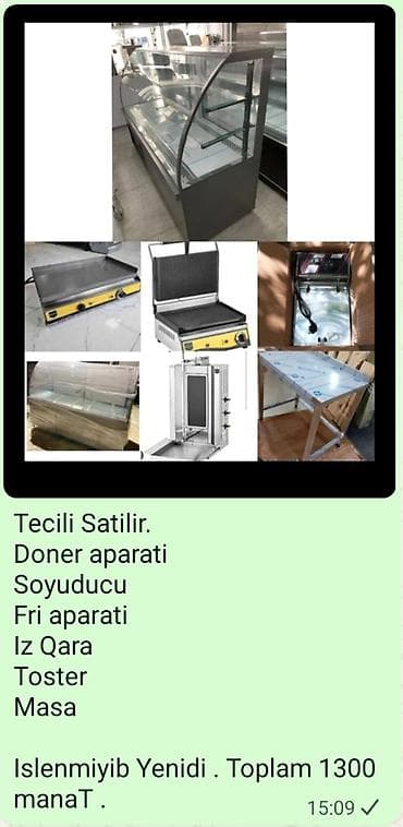 soyuduu: İaşə avadanlıqları dəsti – şəkillərdə göstərilən komplekt: - Dönər — 1
