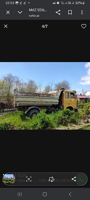 MAZ 551605 tipper yük maşını - Buraxılış ili: 1989 - Mühərrik həcmi