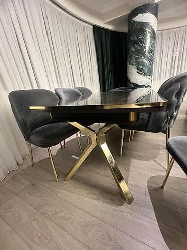 dekor divar sekilleri: Qonaq otağı üçün, Açılmayan, Dördbucaq masa, 6 stul — 3