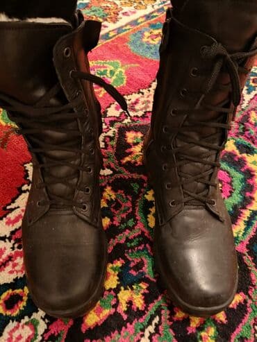 herbi batinkalar: Qışlıq kişi botları – içi tam xəzli - Material: Qara dəri üst hissə — 2