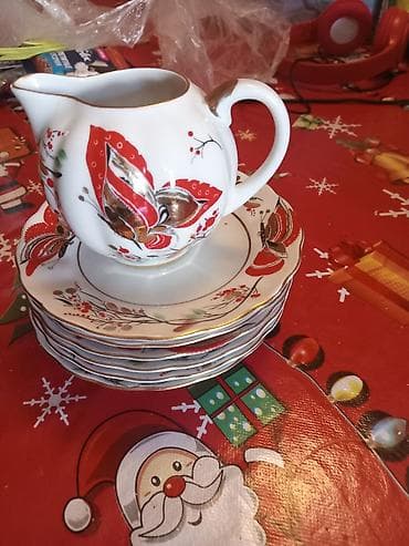 cay: Çay dəsti, rəng - Ağ, Farfor, SSRİ — 1